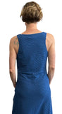 Sleeveless Dress Ocean Blue V-neck - Selleria Veneta
