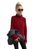 Stylish and comfortable Chimney Neck Sweater Red - Selleria Veneta