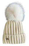 Cream Lea Hat with Fox Merino & Cashmere - Selleria Veneta