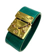 Mint green leather bracelet