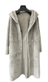 Long Shearling Cortina Coat reversible sand color - Selleria Veneta