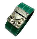 Green & Steel cuff exotic leather
