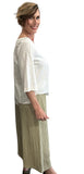 Crop Wide Pants Avocado & Cream, perfect for your summer traveling.
