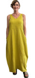 Sleeveless Dress Lemon V-neck - Selleria Veneta