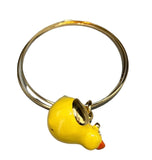 Duck Bangle Whimsical charm - metal Brass hand lacquer - Selleria Veneta