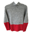 Perfect casual Chimney Neck Sweater Grey/Red - Selleria Veneta