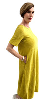 Short sleeves, two side pockets - Maxi Dress Lemon - Selleria Veneta