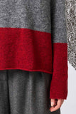 Chimney Neck Sweater Grey/Red - Selleria Veneta