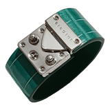 Green & steel cuff bracelet