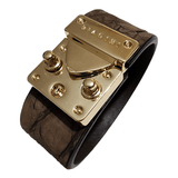 Matt brown exotic leather bracelet