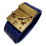 Blue cuff bracelet brass buckle
