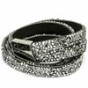 B162 Leather and Swarovski bracelet - Crystal - Selleria Veneta