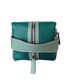 multiple zippers for the Burano Toiletry leather bag