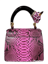 Pink Leopard Bag Specialty handle finished with Swarovski crystal.