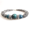 Teal Leila Murano Steel & Glass Jewelry Necklace -Selleria Veneta