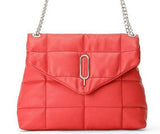 Red Margot Shoulder Bag with Chain Nappa Leather - Selleria Veneta