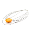 Yellow Mirelle Murano Glass & Steel Wire Necklace -Selleria Veneta