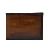 Cognac wallet 6cc Patin leather double billfold