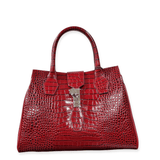 Red Malibu' Satchel Bag embossed leather 