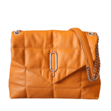 Orange Margot Shoulder Bag with Chain Nappa Leather - Selleria Veneta