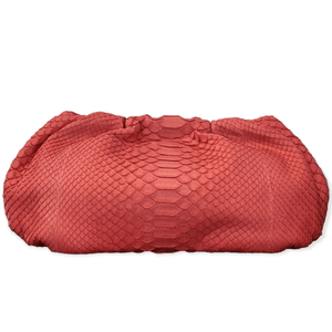 Pink Large Clutch Niche Python leather