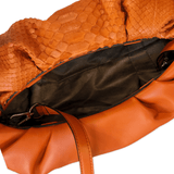 Large Clutch Niche Python leather Selleria Veneta, suede interior and detachable strap