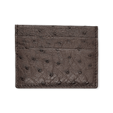 Brown Card Holder 4CC Ostrich mid compartment