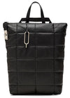 Black Tommy Backpack Quilted Nappa Leather adjustable straps - zip closure
