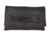 Large Clutch Santorini Python & crocodile leather