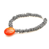 Orange Maratea Murano Glass & Steel Necklace - Selleria Veneta