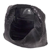 Black Hobo bag Savana finished with Crocodile tail - Selleria Veneta = Suede interior