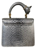 silver cat handle bag medium size perfect details