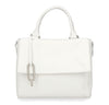 White Zara Crossbody Top handle Bag detachable wide strap metal clasp