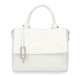 White Zara Crossbody Top handle Bag detachable wide strap metal clasp