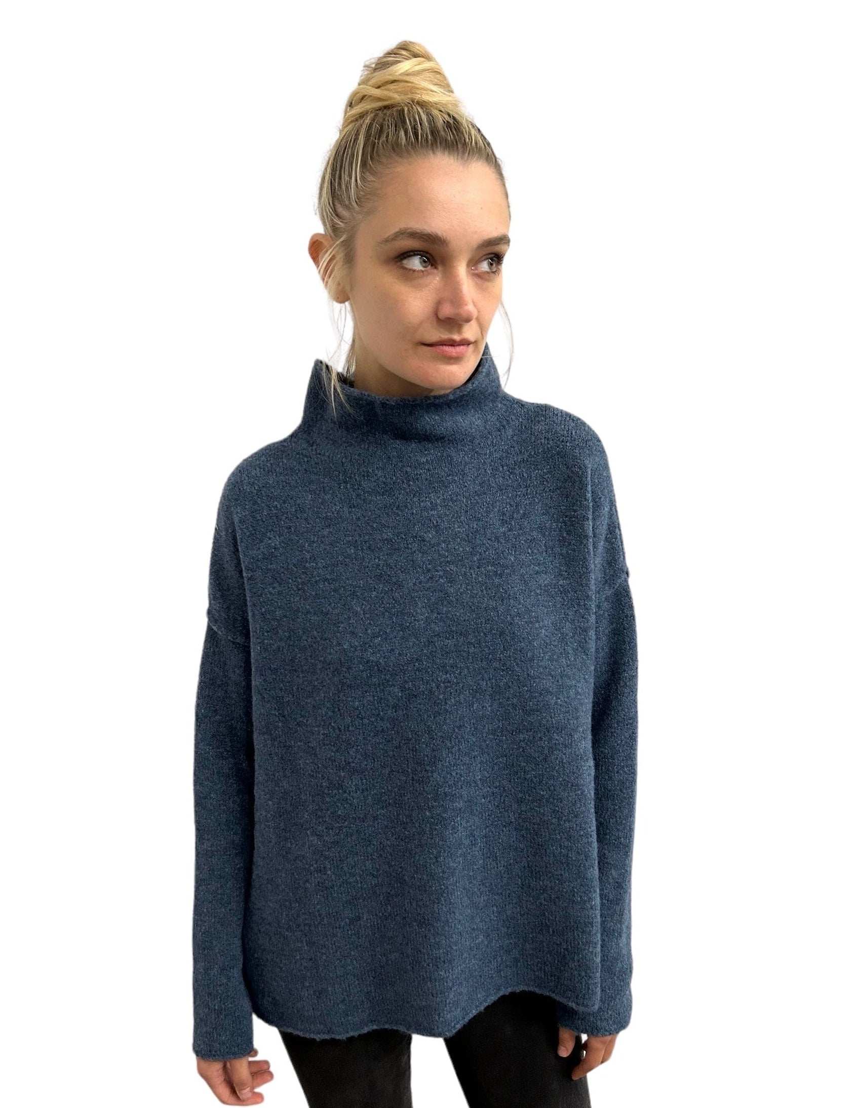 Chimney Neck Sweater Indigo - Selleria Veneta 