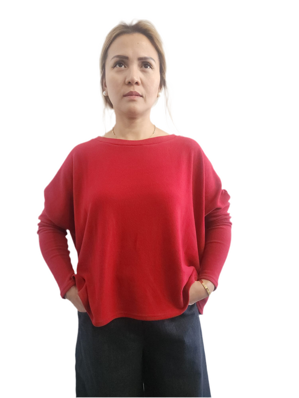 Basic Sweater Boxy cut Red