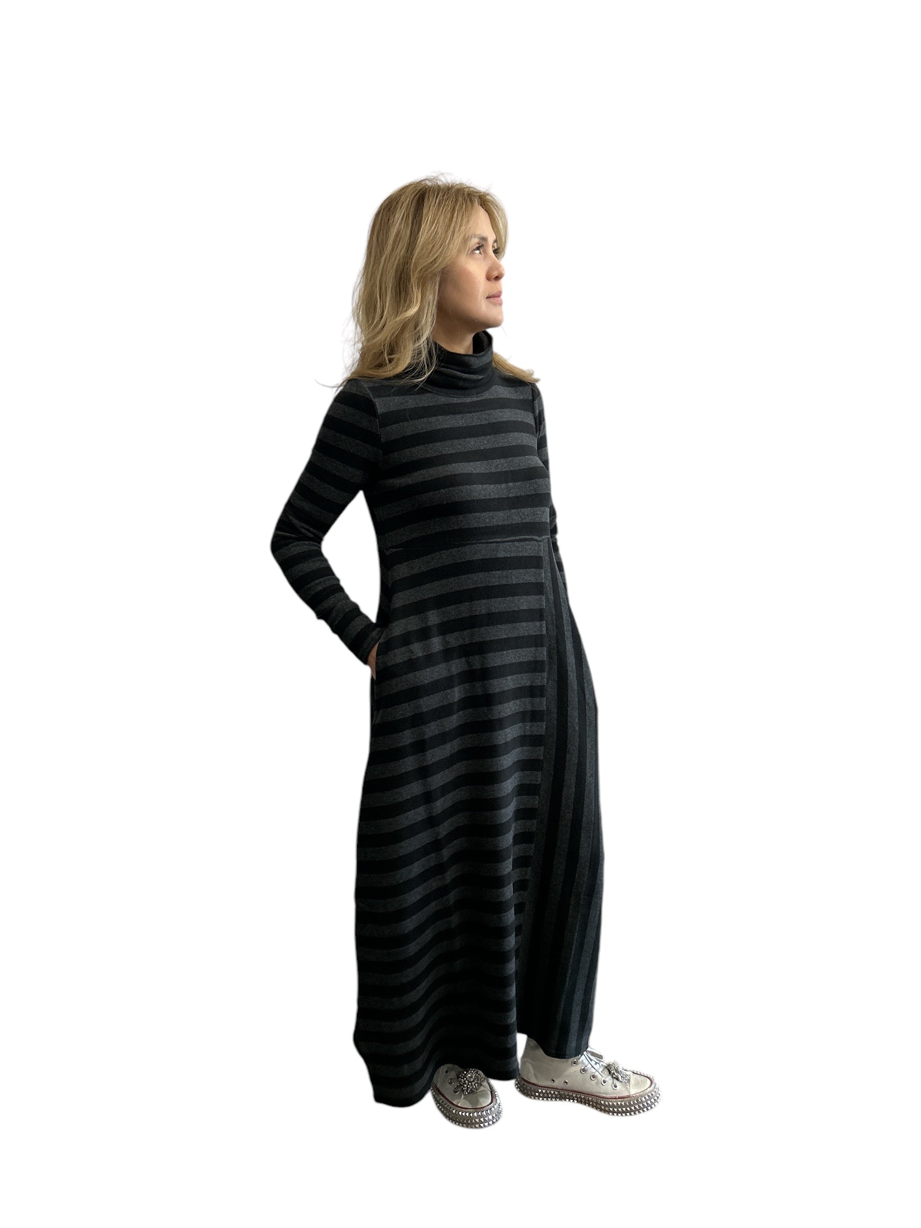 Maxi Dress Stripes long sleeves