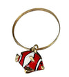 Fish Bangle Whimsical charm - metal Brass hand lacquer - Selleria Veneta