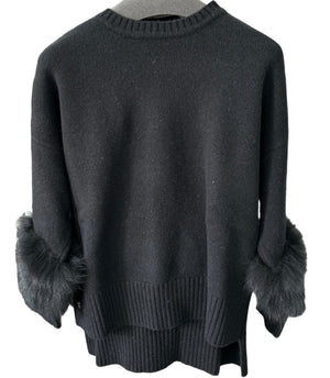 Alba Fox Sweater Black Merinos and Cashmere - Selleria Veneta