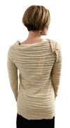 Asymmetrical Cream Cotton Cardigan Long Sleeves - Selleria Veneta