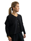 Cardigan V Neck front buttons Black