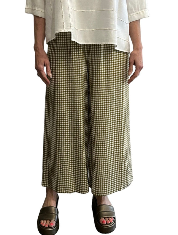 Crop Wide Pants Avocado & Cream