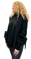 Alba Fox Sweater Black Merinos and Cashmere - Selleria Veneta