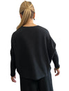 Cardigan V Neck front buttons Black