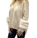 Timeless chic Alba Sweater Beige Fox details merinos & cashmere - Selleria veneta 