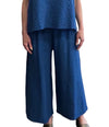 Ocean Blue wide pants, elastic on the waist and side pockets.
