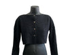 Button down Crop Top long sleeves Black