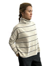 Crater Neck Sweater Wide Stripe Cream