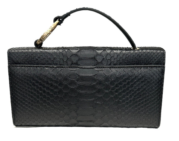 Slim Python Bag Oxford top handle and detachable leather strap