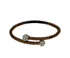 B184 Leather wrap Silver and Swarovski Bracelet - 4 color combination